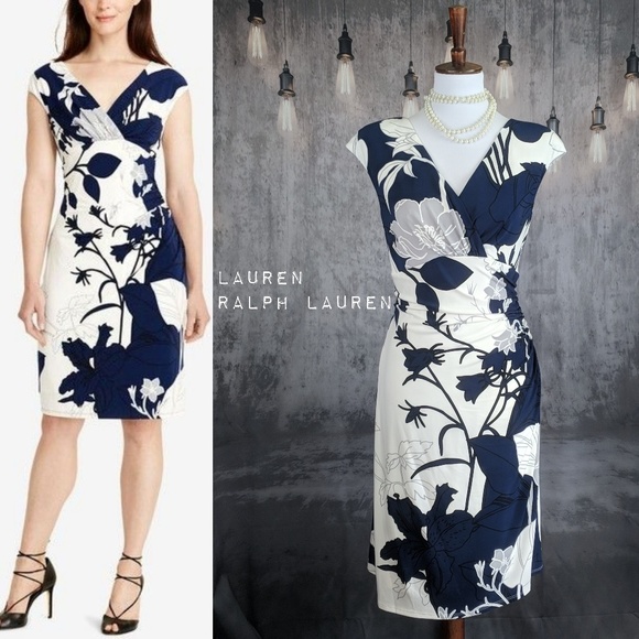 ralph lauren floral print jersey dress